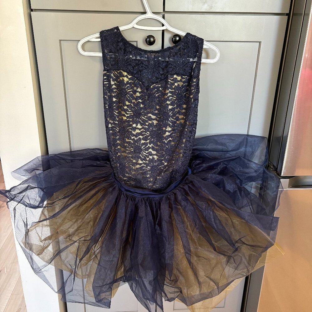 XXLA Dance Costume - Gold and Blue with tutu